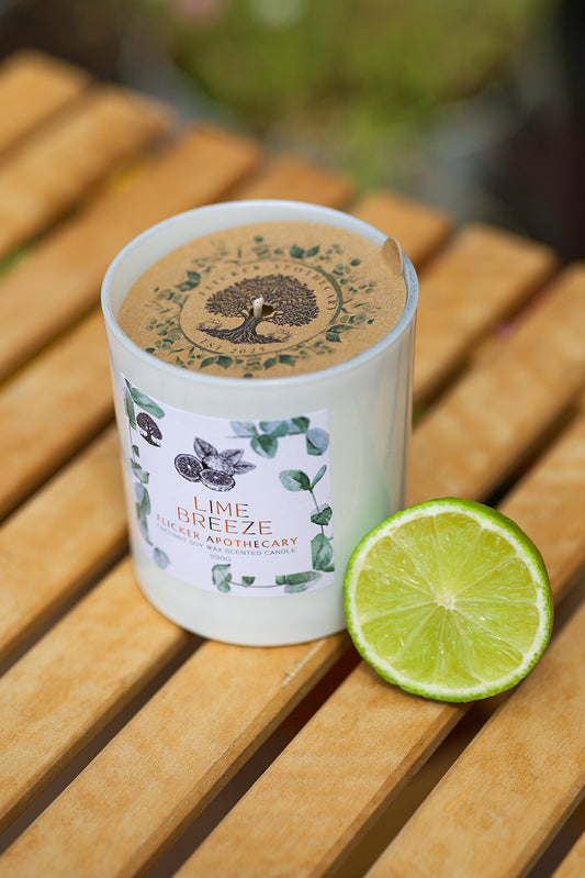 🍋 Lime Breeze Candle – 220g Coconut Soy Wax | Limited Edition | Flicker Apothecary