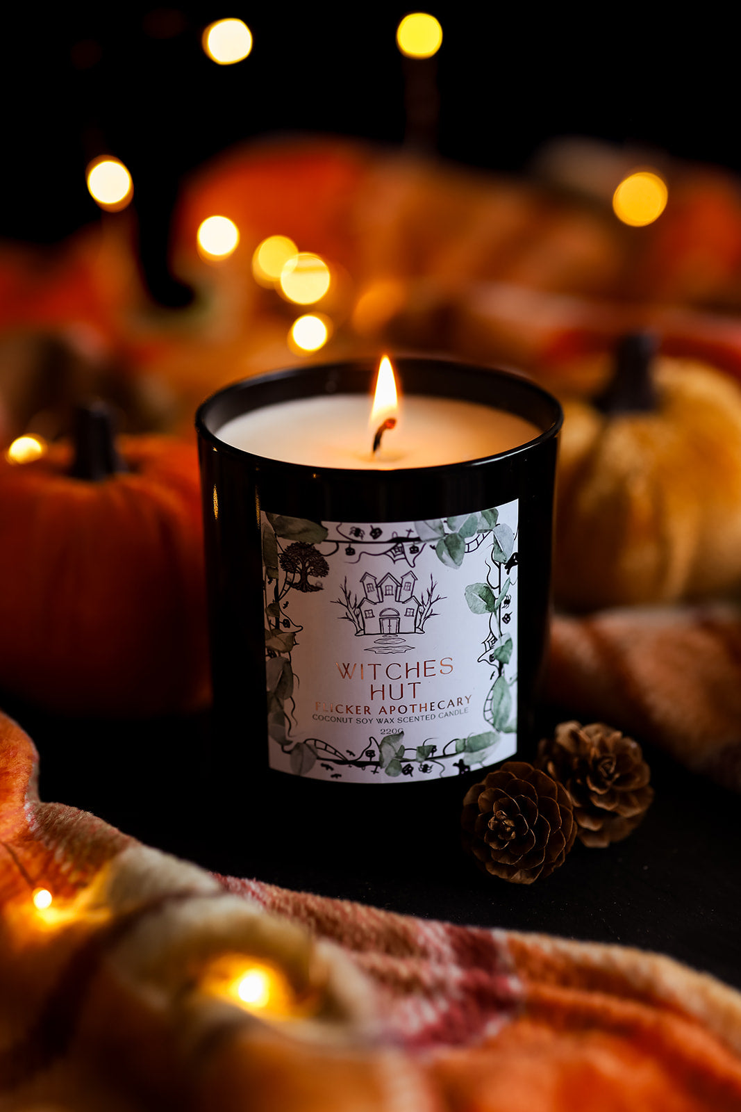 π§ββοΈ Witches Hut Halloween Candle β 220g Coconut Soy Wax | Limited Edition | Flicker Apothecary