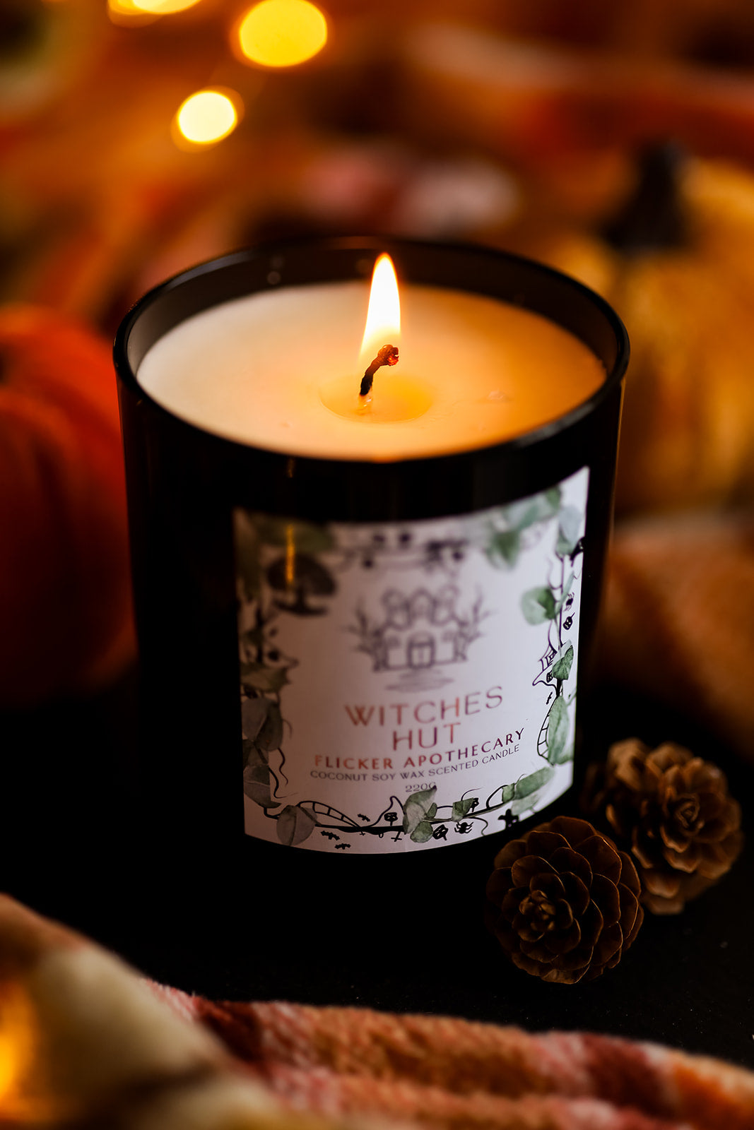 π§ββοΈ Witches Hut Halloween Candle β 220g Coconut Soy Wax | Limited Edition | Flicker Apothecary