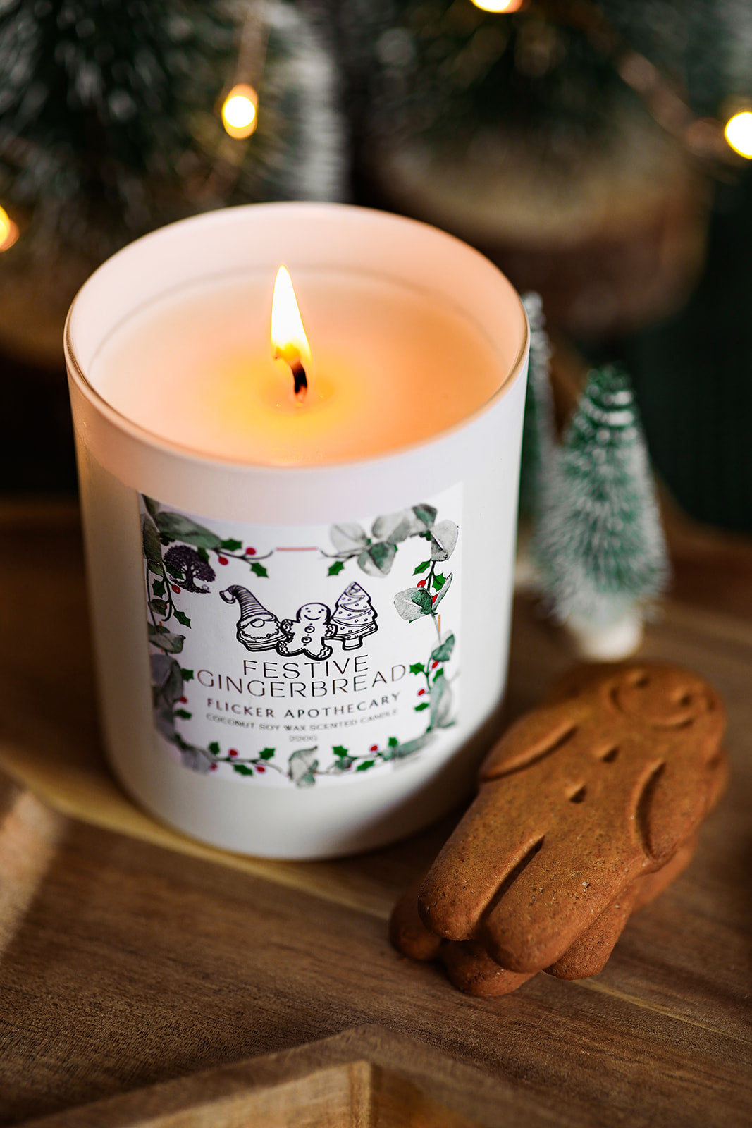 🎄 Festive Gingerbread Candle – 220g Coconut Soy Wax | Flicker Apothecary