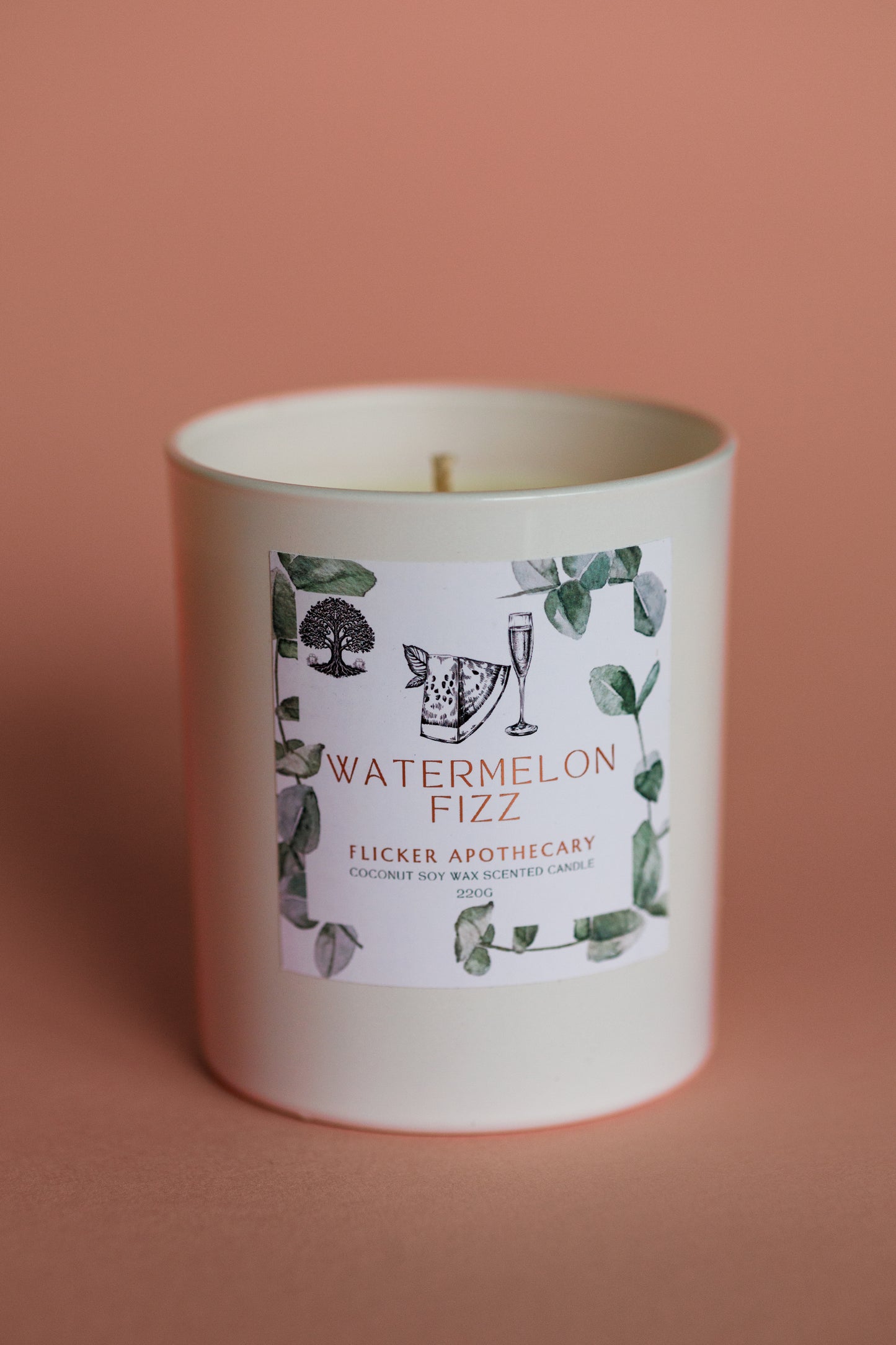 🍉 Watermelon Fizz Candle | 220g Coconut Soy Wax | Limited Edition | Flicker Apothecary