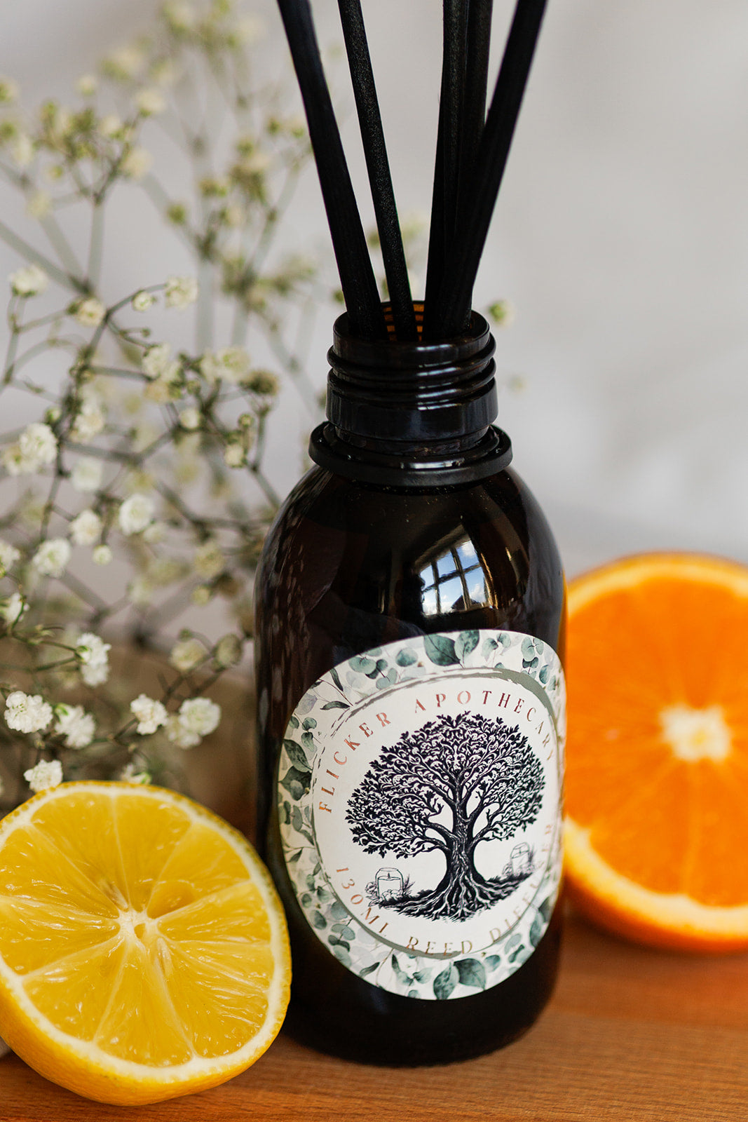 Citrus Linen Delight Reed Diffuser – 130ml Vegan Friendly | Long-Lasting Home Fragrance | Handmade in the UK