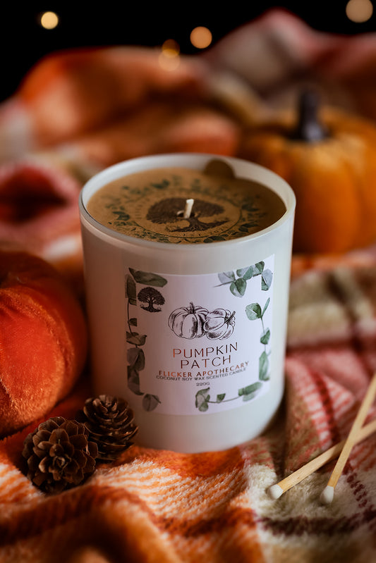 🎃 Pumpkin Patch Candle – 220g Coconut Soy Wax | Limited Edition | Flicker Apothecary