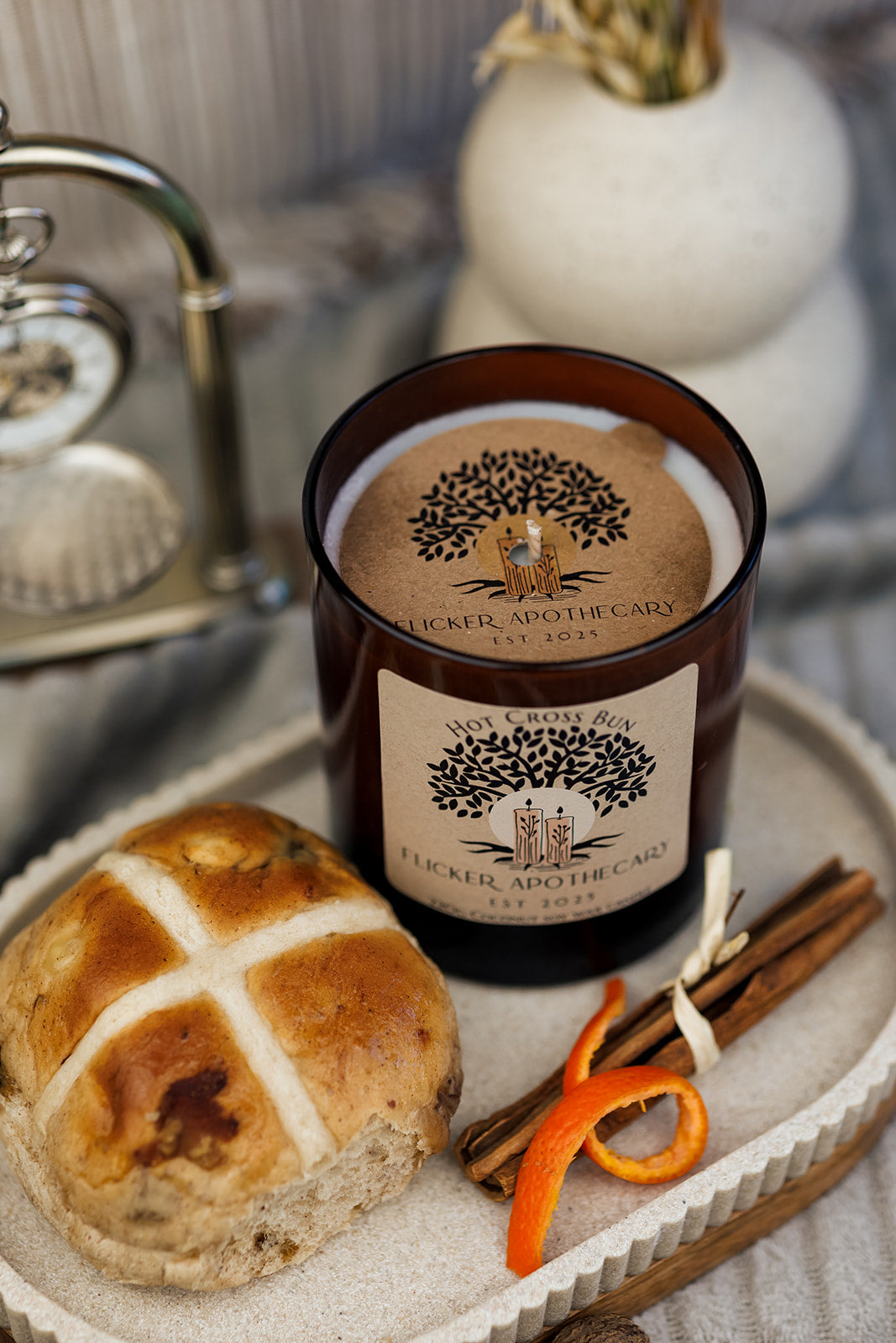 Hot Cross Bun 220g Coconut Soy Wax Candle