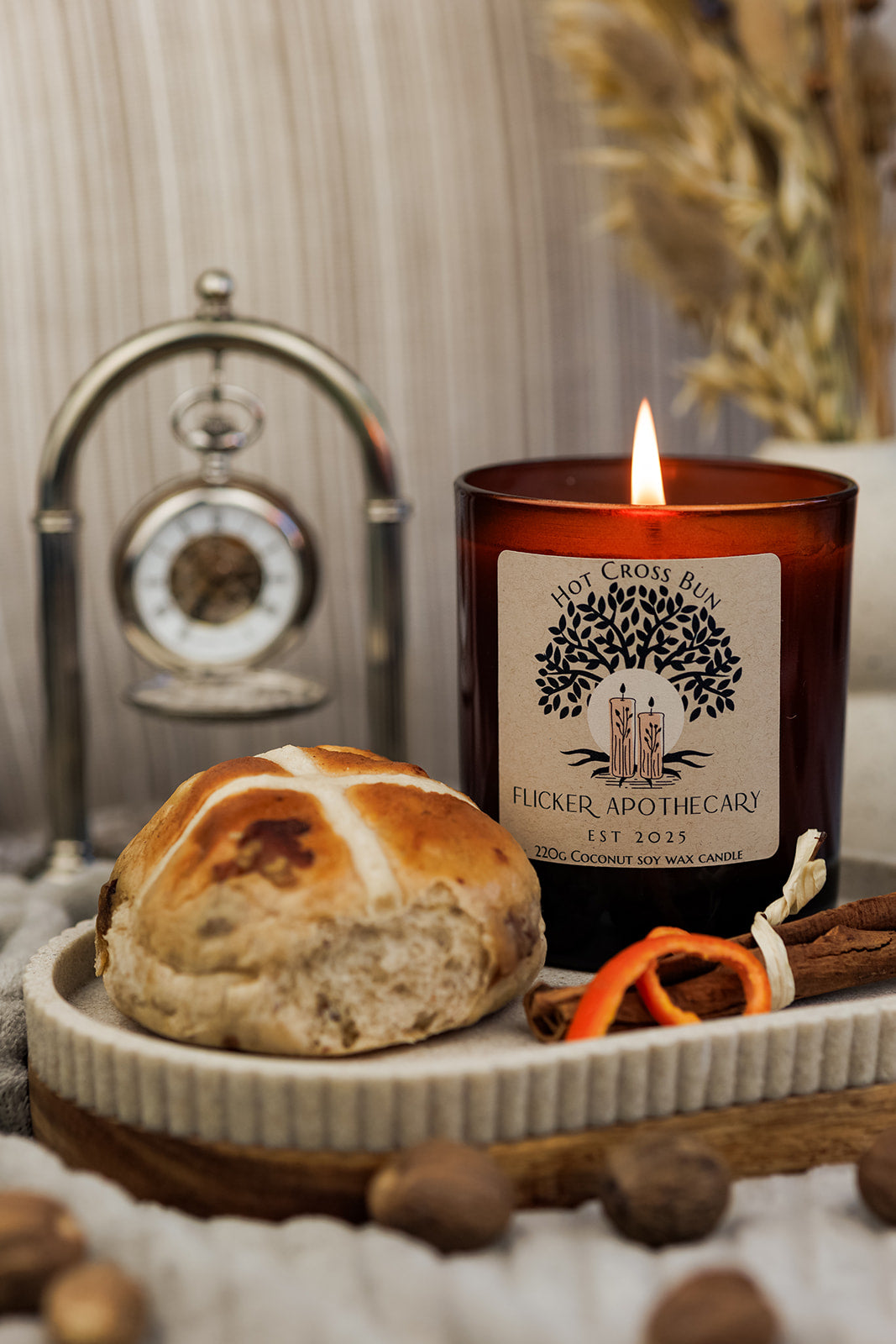 Hot Cross Bun 220g Coconut Soy Wax Candle