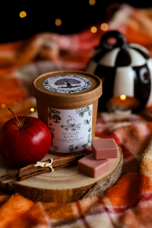 Spiced Apple Wax Melt Pot – 150g Soy Wax Melts in Reusable Muslin Pouch | Autumnal Scent