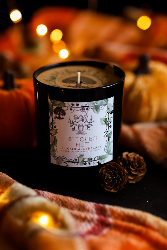 🧙‍♀️ Witches Hut Halloween Candle – 220g Coconut Soy Wax | Limited Edition | Flicker Apothecary