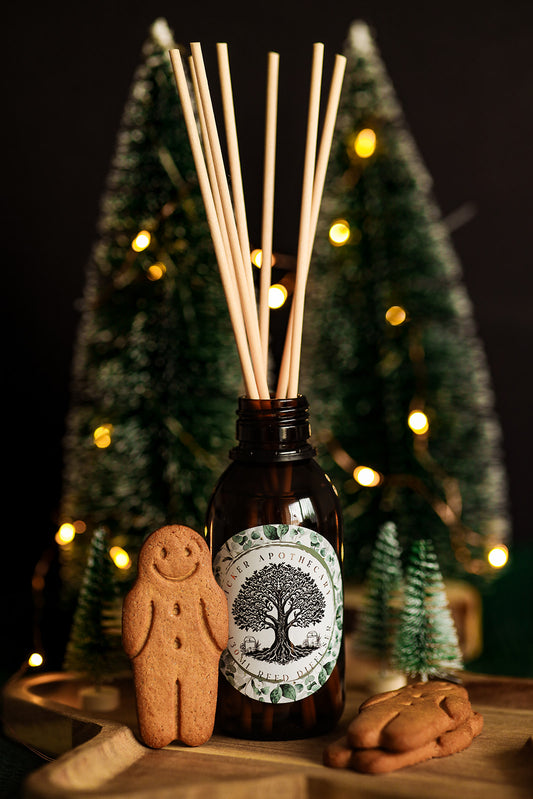 Festive Gingerbread Reed Diffuser – 130ml Vegan, Alcohol-Free | Long-Lasting Home Fragrance | Handmade in the UK