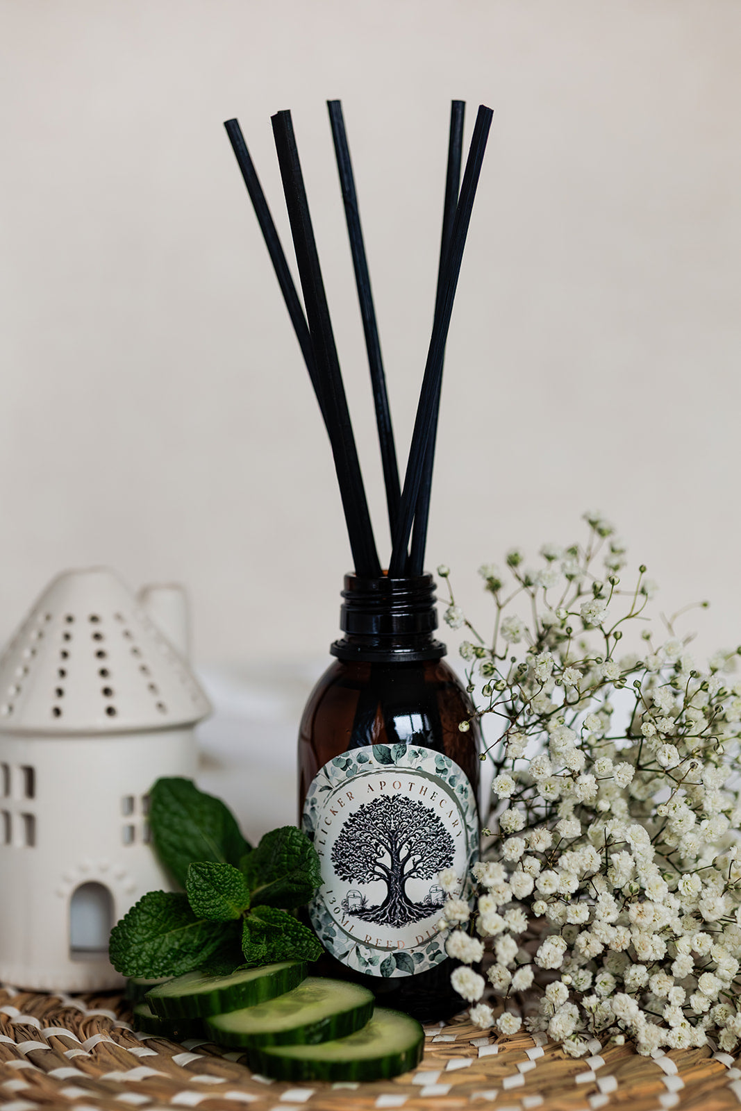 Botanical Breeze Reed Diffuser – 130ml Vegan, Alcohol-Free | Long-Lasting Home Fragrance | Handmade in the UK