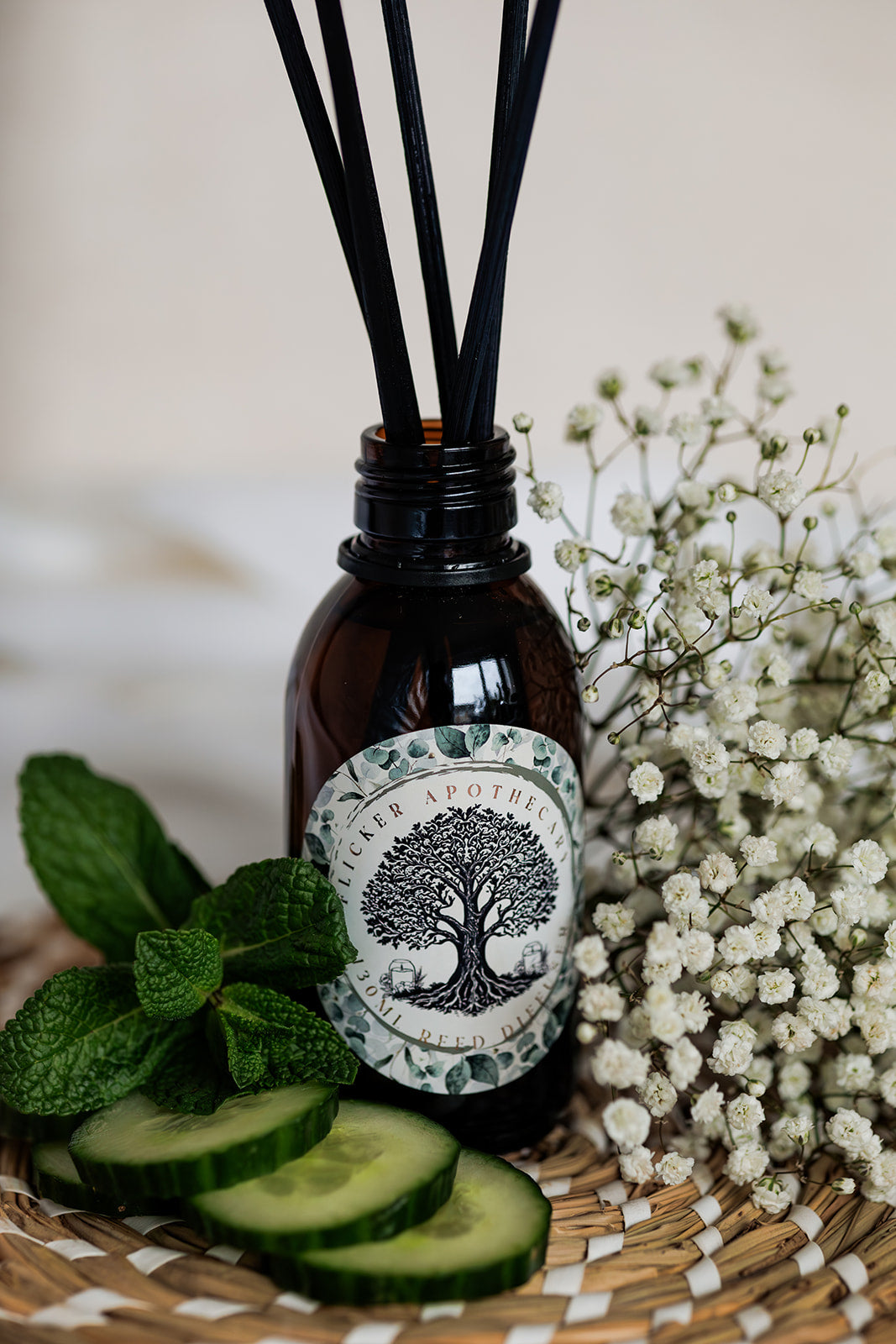 Botanical Breeze Reed Diffuser – 130ml Vegan, Alcohol-Free | Long-Lasting Home Fragrance | Handmade in the UK