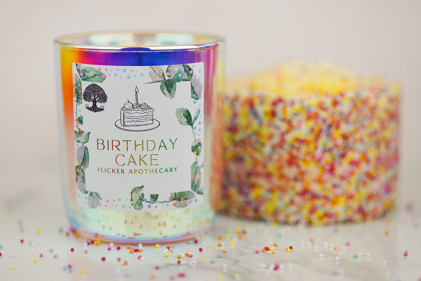 🎂 Birthday Cake Candle – 220g Coconut Soy Wax | Flicker Apothecary