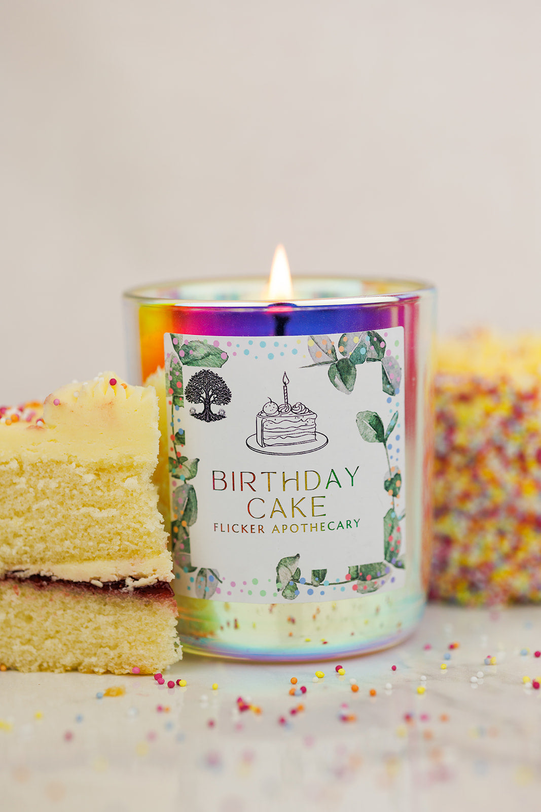 🎂 Birthday Cake Candle – 220g Coconut Soy Wax | Flicker Apothecary