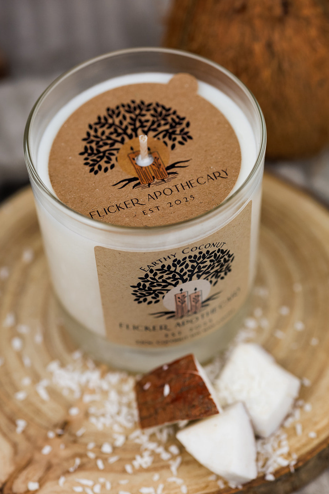 Earthy Coconut 220g Coconut Soy Wax Candle