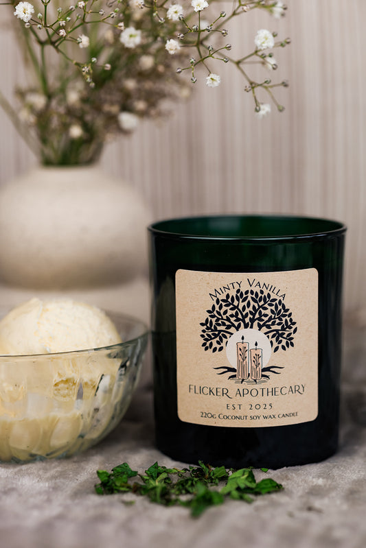 Minty Vanilla 220g Coconut Soy Wax Candle