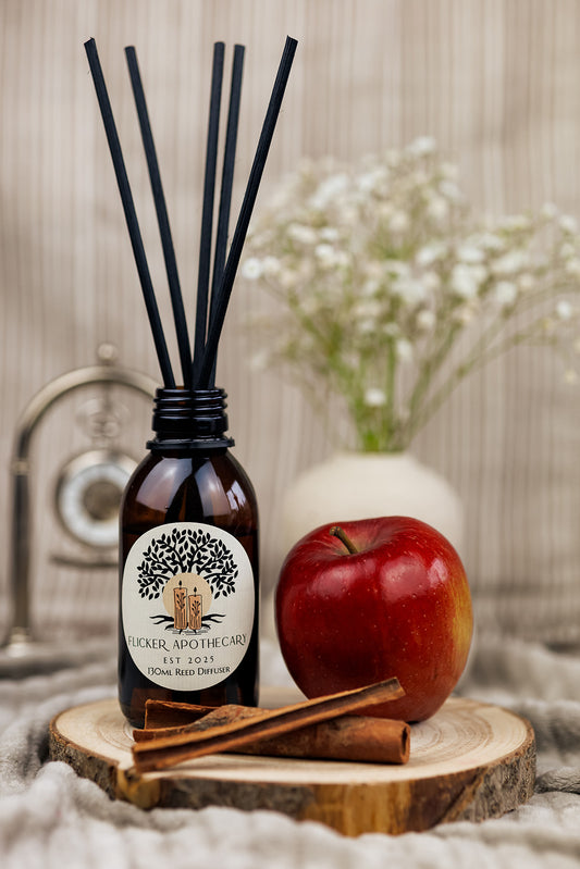 Spiced Apple Reed Diffuser – 130ml Vegan, Alcohol-Free | Long-Lasting Home Fragrance | Handmade in the UK