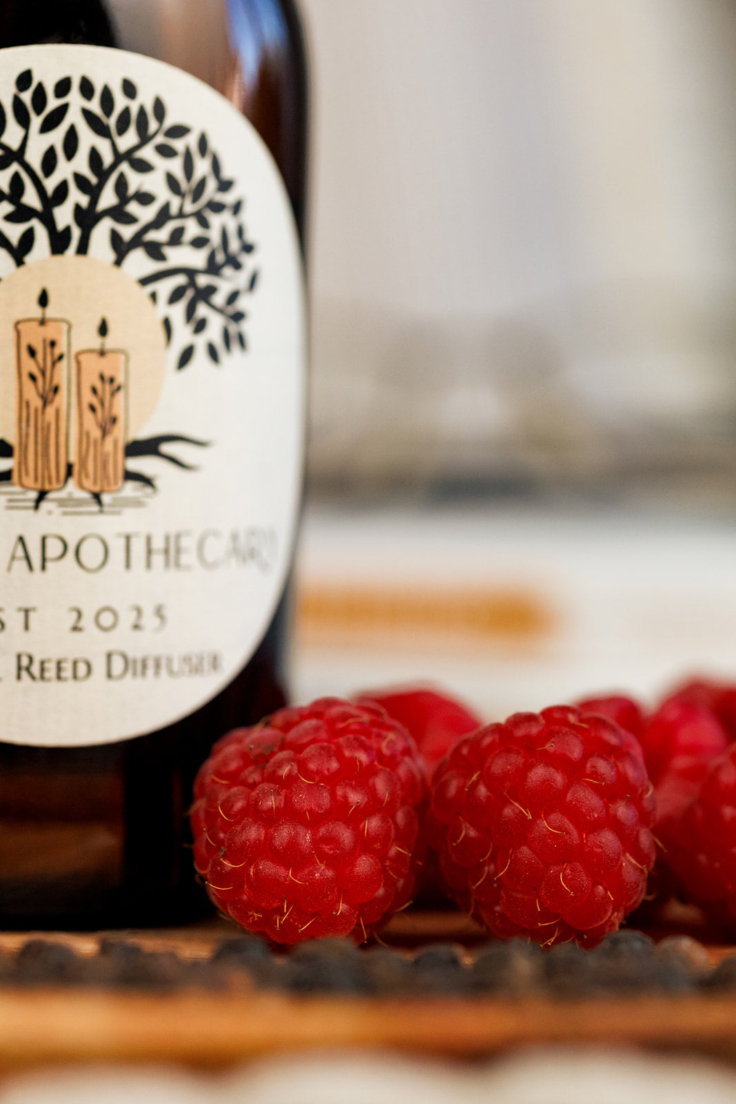 Raspberry Noir Reed Diffuser – 130ml Vegan, Alcohol-Free | Long-Lasting Home Fragrance | Handmade in the UK